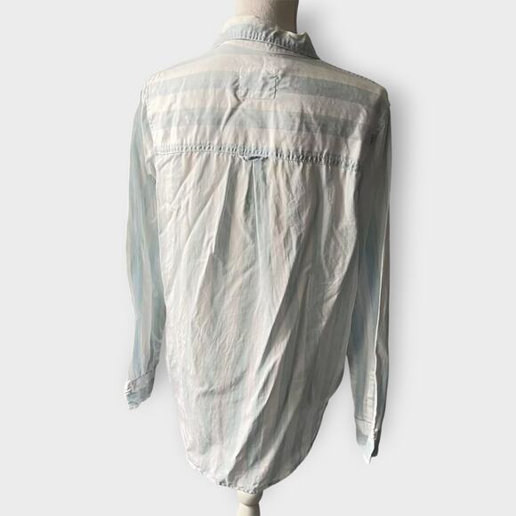 Rails Uli Tunic Lace Up Block Stripe Nautical Size Medium Lyocell Relaxed Fit - Picture 3 of 16